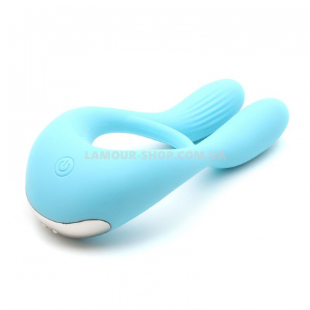 фото Вібратор для пар KisToy Martin Blue, два мотора, кріплення на член