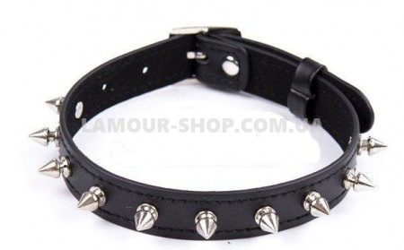 фото Нашийник вузький з шипами, чорний