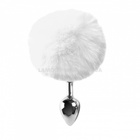 фото Анальна пробка М Art of Sex — Bunny Tails Butt plug, Білий