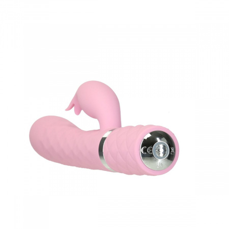 фото Кролик з ротацією та вібрацією Pillow Talk Lively Pink, кристал Сваровскі, 