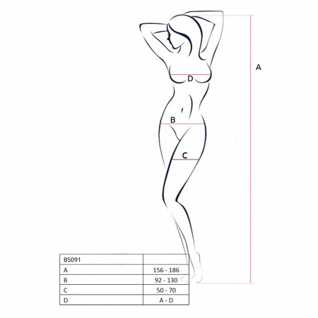 фото Бодістокінг у дуже велику сітку Passion BS091 black, з доступом