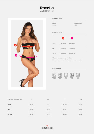 фото Комплект Obsessive Roxelia 2-pcs crotchless set M/L
