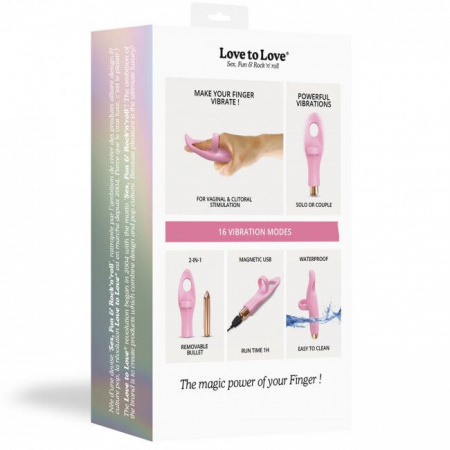 фото Вибратор на палец Love To Love Tickle me - BABY PINK перезаряжаемый
