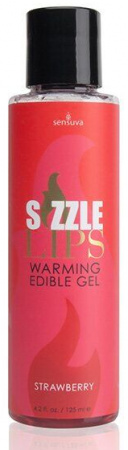 фото Зігрівальний масажний гель Sensuva Sizzle Lips Strawberry (125 мл), без цукру