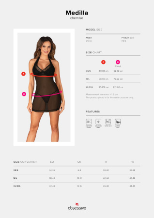 фото Пеньюар Obsessive Medilla chemise & thong M/L
