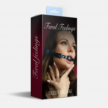 фото Кляп силіконовий Feral Feelings Silicon Ball Gag Black/Black, чорний ремінець