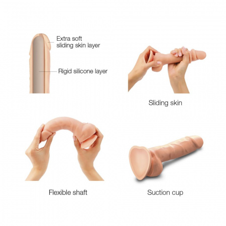 фото Фалоімітатор Strap-On-Me Sliding Skin Realistic Dildo Vanille - L