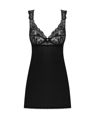 фото Сорочка бебі-дол з мереживом  Obsessive Donna Dream babydoll XL/2XL Blac