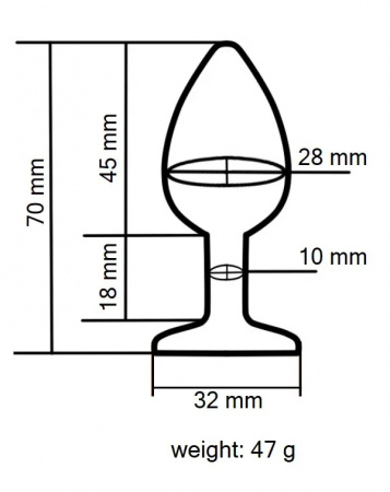 фото Анальна пробка з кристалом EGZO - Silver Round Plug Lime size M