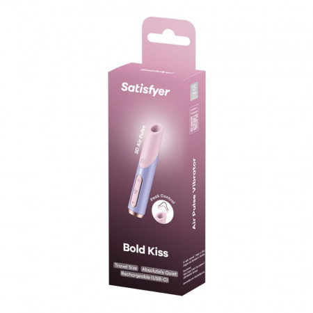 фото Вакуумний стимулятор Satisfyer Bold Kiss Violet, технологія 3D Air Pulse, 30