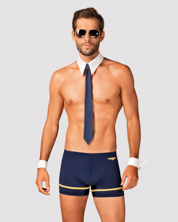 фото Костюм пілота Obsessive Pilotman set L/XL, боксери, манжети, комір 
