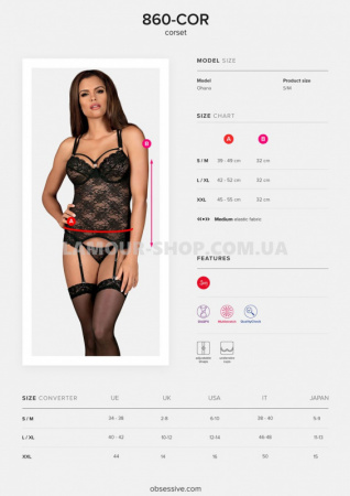 фото Корсет Underwire Teddy Black S/M