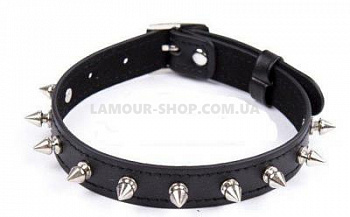 Нашийник вузький з шипами, чорний