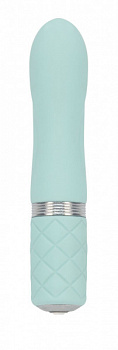 Вібратор PILLOW TALK - Flirty Teal із кристалом Сваровськи, гнучка головка