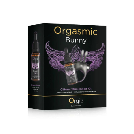 фото Набір Orgie Orgasmic Bunny: збуджувальні краплі та ерекційне віброкільце