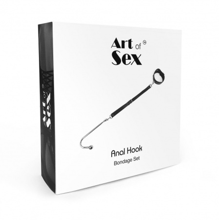 фото Анальний гак  із нашийником з шкіри Art of Sex - Anal hook, Чорний