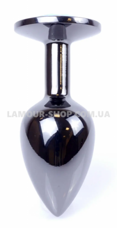 фото Анальна пробка Boss Series - Jewellery Dark Silver PLUG Light Blue S