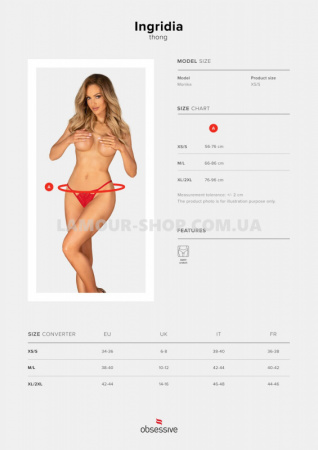 фото Трусики Obsessive Ingridia crotchless thong M/L