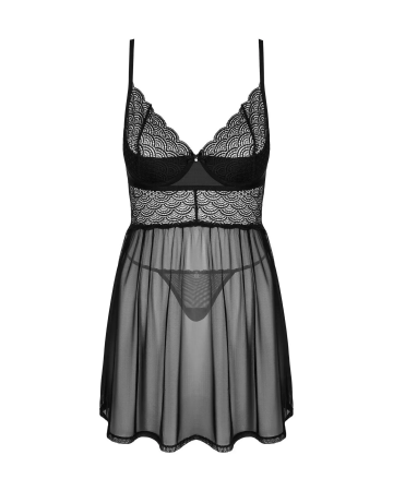 фото Комплект  Obsessive Chemeris babydoll & thong M/L, пеньюар та стрінги
