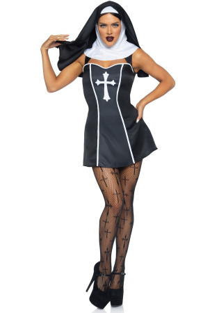фото Костюм черниці Leg Avenue Naughty Nun M, сукня, головний убір