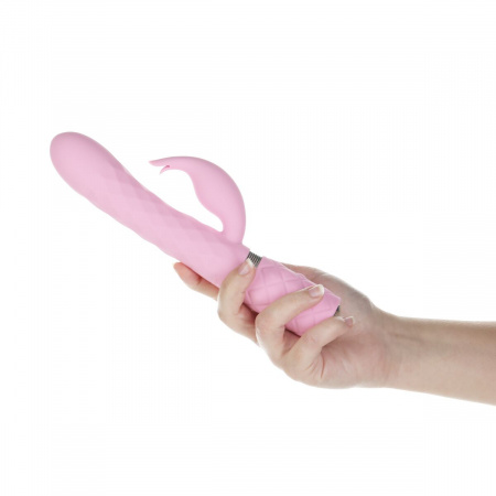 фото Кролик з ротацією та вібрацією Pillow Talk Lively Pink, кристал Сваровскі, 
