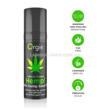 фото Збуджувальний гель для пар Orgie Hemp! Intense Orgasm, 15 мл, тепло-холод