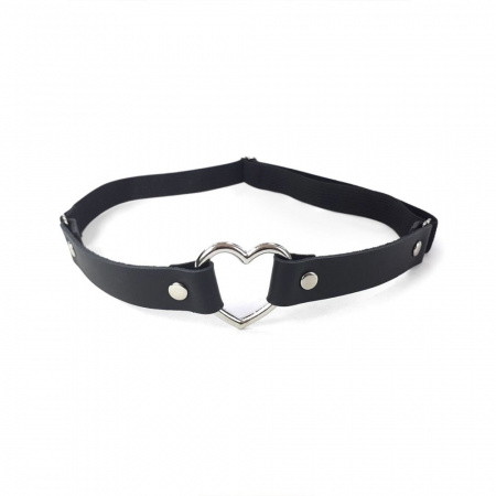 фото Гартер на ногу Серце з натуральної шкіри Art of Sex - Terri, колір Чорний