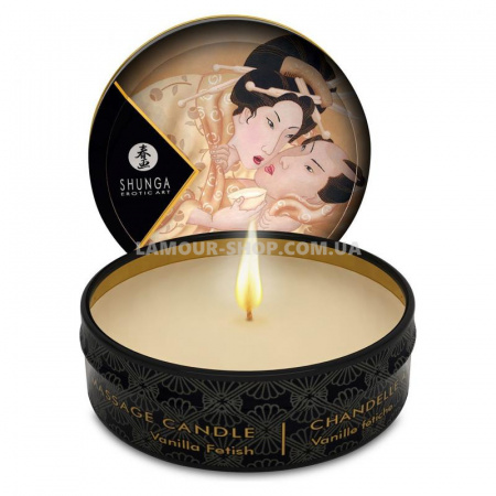 фото Масажна свічка Shunga Mini Massage Candle – Vanilla Fetish (30 мл) з афродизіаками