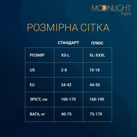 фото Сукня-бодістокінг Moonlight Plus Model 07 XL-XXXL Black, довгий рукав