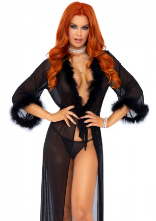 фото Комплект Marabou robe & string