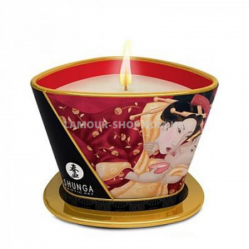 Масажна свічка Shunga Massage Candle - Sparkling Strawberry Wine (170 мл)