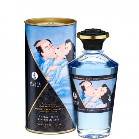 фото Олія Shunga Aphrodisiac Warming Oil – Coconut Thrills (100 мл) без цукру