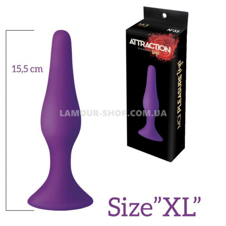фото Анальная пробка MAI Attraction Toys №35 Purple, длина 15,5см, диаметр 3,8