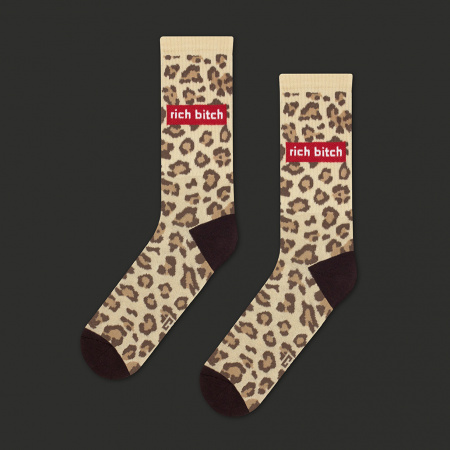 фото Шкарпетки Leopard Rich Bitch, розмір 35-39