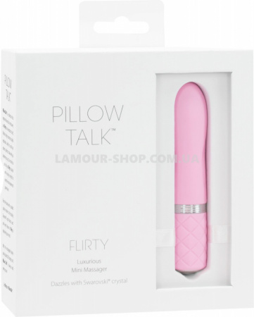 фото Вібратор PILLOW TALK - Flirty Pink з кристалом Сваровські, гнучка голівка