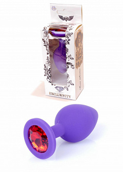 Анальний затор Boss Series - Jewellery Purple Silicon PLUG Medium Red M