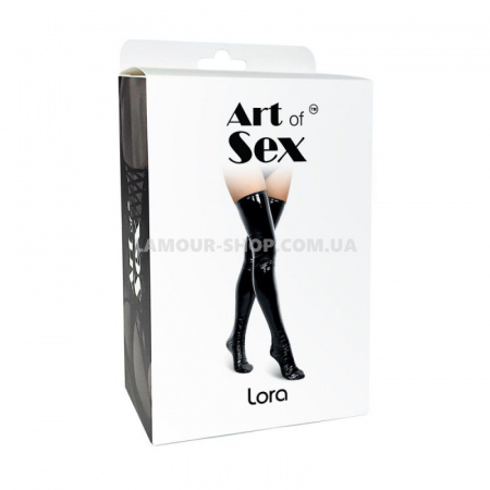 фото Вінілові панчохи Art of Sex - Lora, розмір M, колір чорний