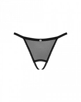 Стрінги з доступом Obsessive Celia Noir crotchless thong M/L