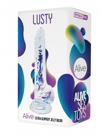 фото Фалоімітатор Alive Jelly Dildo Lusty, ТПЕ, присоска, діаметр 3,2 см