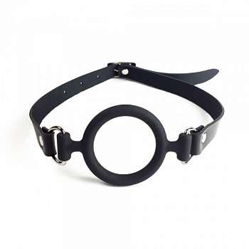 Кляп-розширювач  Art of Sex – Gag Ring, чорний, натуральна шкіра