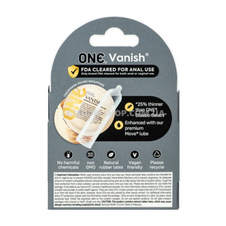фото Презервативи ONE Vanish Hyperthin 3 шт
