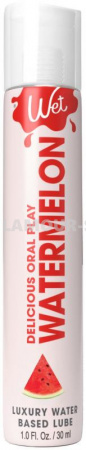 фото Лубрикант на водній основі Wet Oral Play Watermelon (30 мл), їстівний