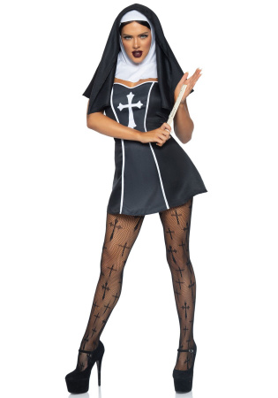 фото Костюм черниці Leg Avenue Naughty Nun M, сукня, головний убір