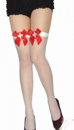 фото Чулки Beileisi  M "Медсестра "с атласными бантиками