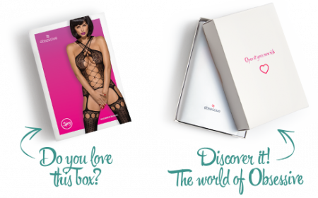 фото  Бодістокінг Obsessive Bodystocking G313 S/M/L, шнурівка, геометричний декор