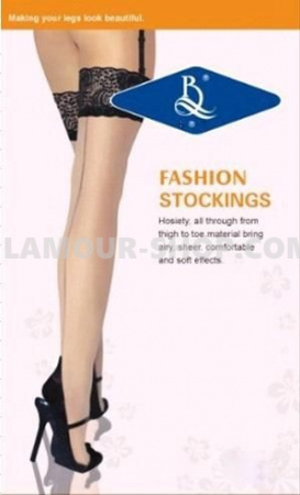 фото Чулки L'amour белые классические со стрелками