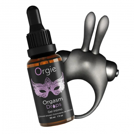 фото Набір Orgie Orgasmic Bunny: збуджувальні краплі та ерекційне віброкільце