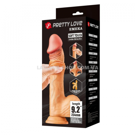 фото Фалоімітатор  з ефектом ковзної шкіри LyBaile - Sliding Skin 9,2'' Flesh,