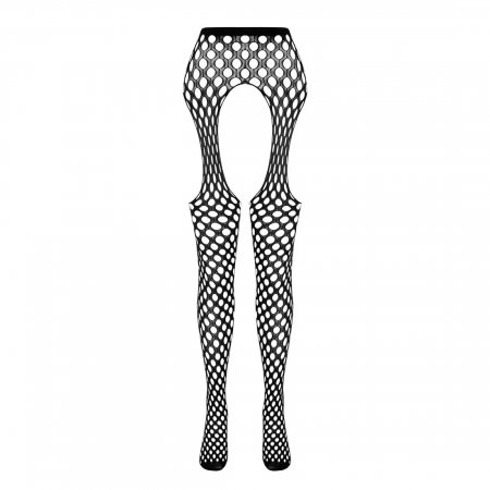 фото Колготки-бодістокінг Passion ECO S003 black, з доступом, імітація підв’язок