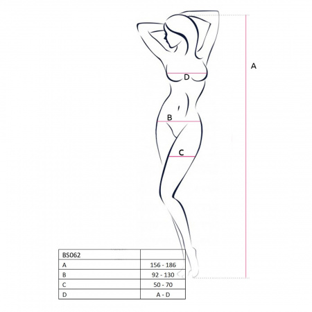 фото Бодістокінг Passion One Size, White, комбінезон, імітація панчіх, від